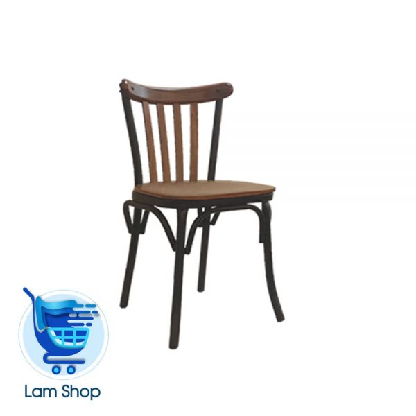 صندلی بدون دسته فلزی برسو باکف و پشت اتصال چوبی N607W نظری