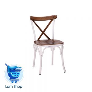 صندلی بدون دسته فلزی تونت با کف، پشت و اتصال چوبی N604W نظری