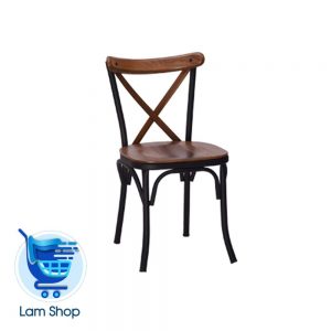 صندلی بدون دسته فلزی تونت با کف، پشت و اتصال چوبی N604W نظری