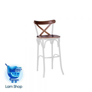 صندلی کانتر فلزی تونت با کف، پشت و اتصال چوبی N605 نظری